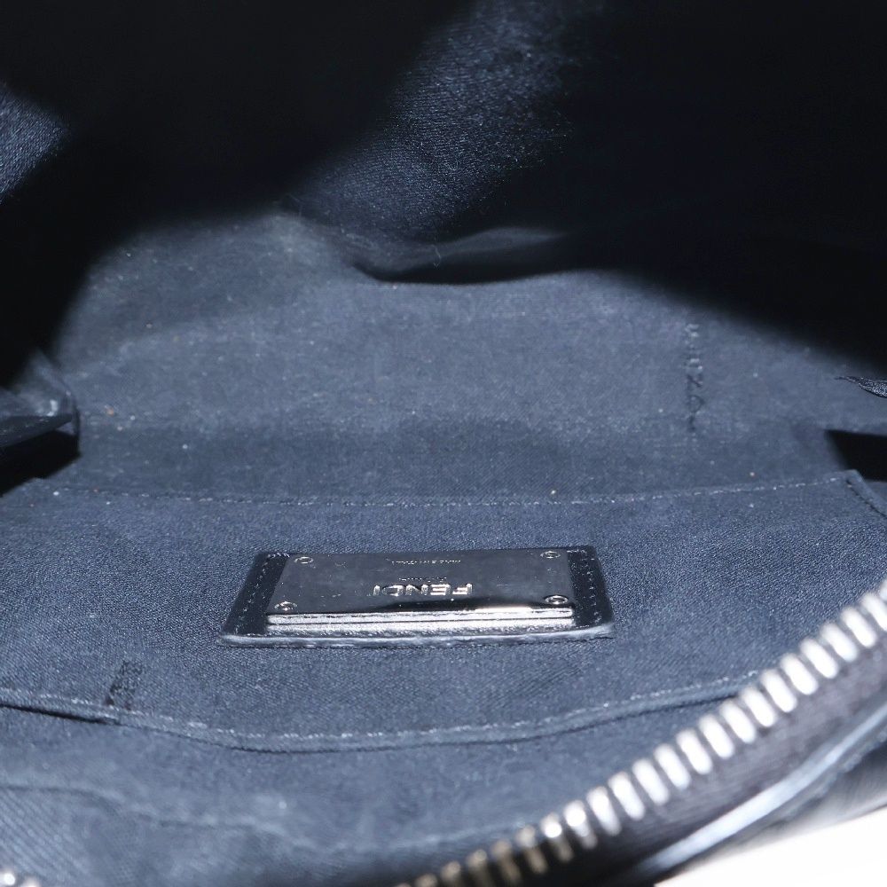 FENDI フェンディ YELLOW PACK PEQUIN イエロー パック ペカン ロゴレザーウエストバッグ ショルダーバッグ ブラック 7 VA 493 ホワイト系 ウエストポーチ 