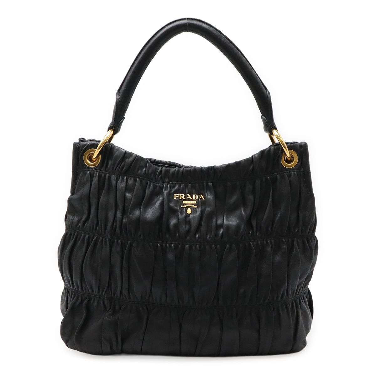 PRADA プラダ ナッパゴーフル ギャザー ショルダーバッグ ワン 