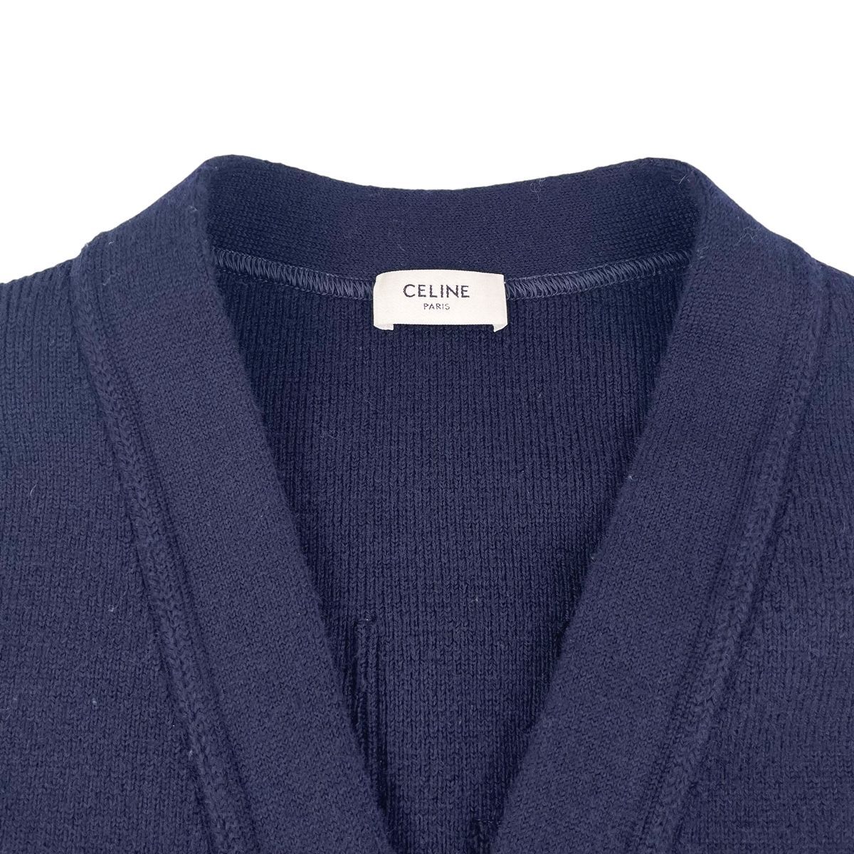 未使用　23aw　CELINE　セリーヌ　カレッジ　カーディガン　ロゴ　刺繍 中古】 CELINE セリーヌ カレッジロゴ カーディガン 2AD9O8301 L