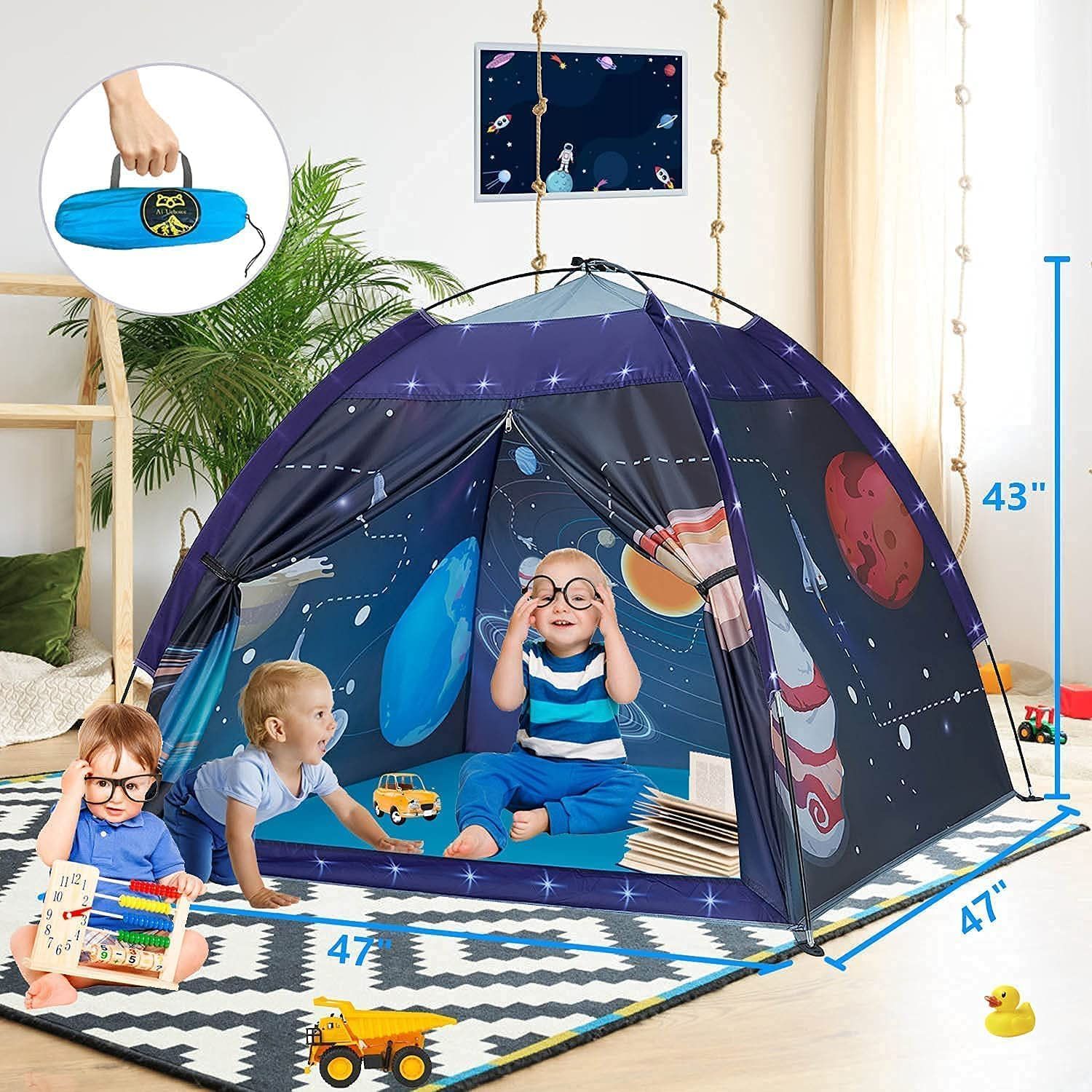 Mnagant キッズテント 宇宙旅行テント 折りたたみ テントハウス 室内 屋外 収納バッグ付き 子供用テント キャンプセット 秘密基地 こども用 窓付（並行輸入品） : Mnagant キッズテント 宇宙旅行テント 折りたたみ