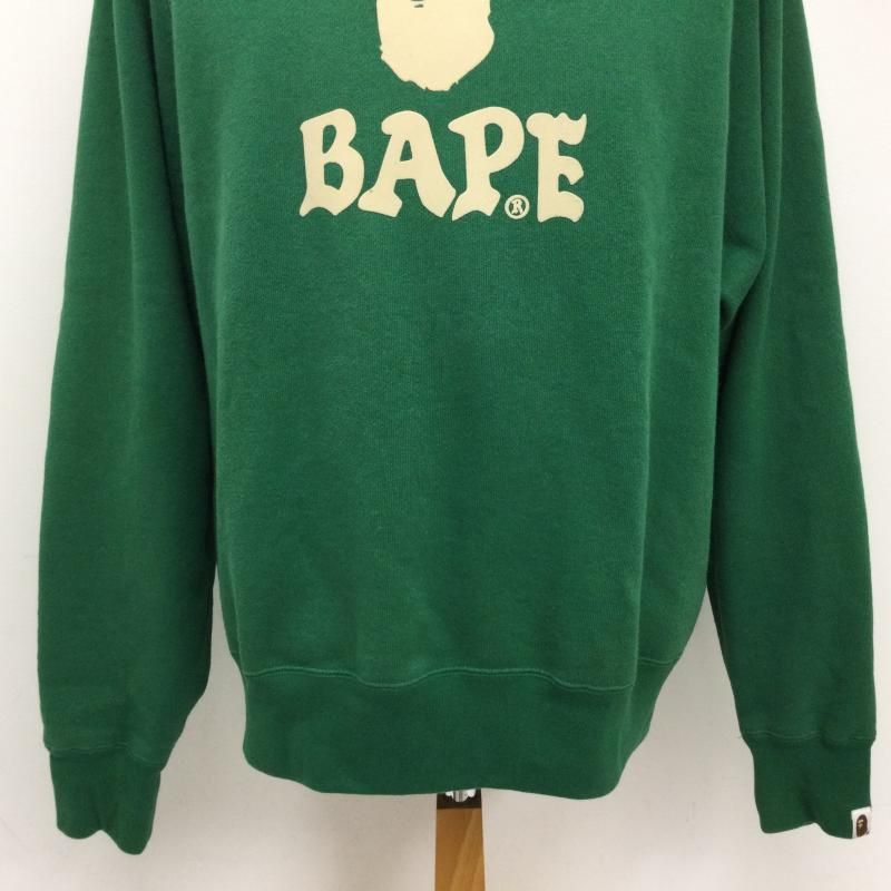 A BATHING APE アベイシングエイプ トレーナー 長袖 RELAXED FIT CREWNECK SWEATS ロゴワッペン 長袖 スウエット トレーナー