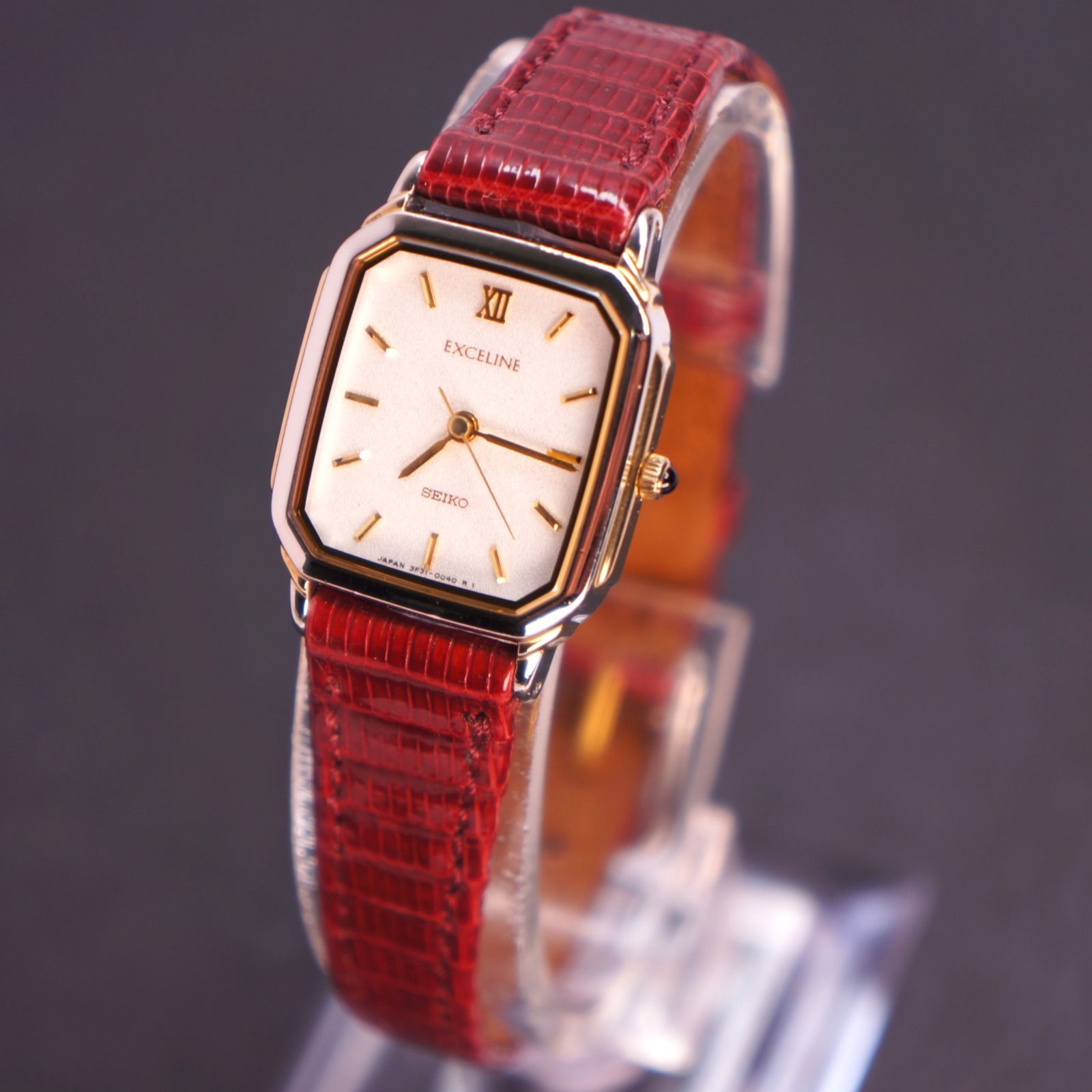 稼働美品】SEIKOエクセリーヌ コンビカラー 電池交換済 新品革ベルト