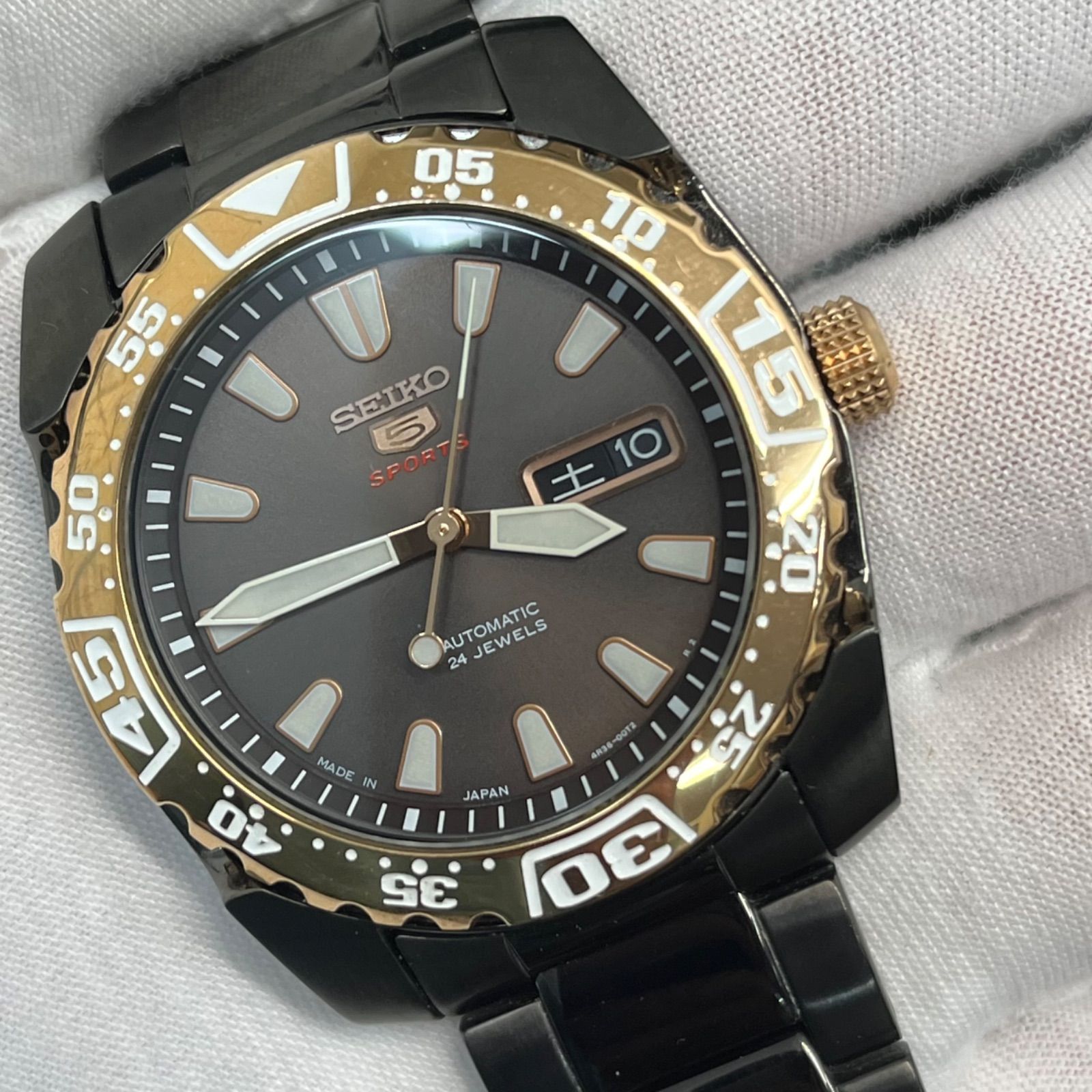 美品】SEIKO 5 SPORTS セイコーファイブスポーツ 4R36 腕時計 裏 