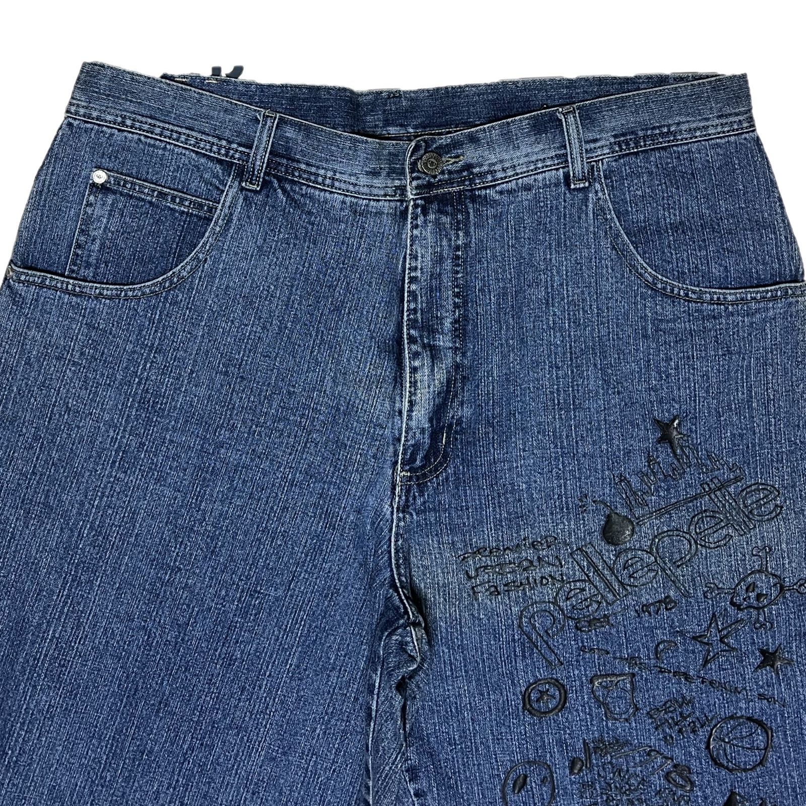 Pelle PelleバギーブラックジーンズW36ペレペレBAGGYデニムパンツ enoughfashions_enough-jeans-