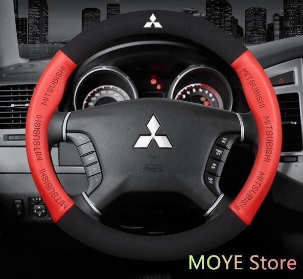 新品！三菱 Mitsubishi O型 ハンドルカバー 軽自動車 穴付き通気滑り止 毛皮 ステアリングホイールカバー 番号02 全車種対応 レッド EVO 4G63 パジェロ[Pajero] GALANT-09 Zinger ASX CUV