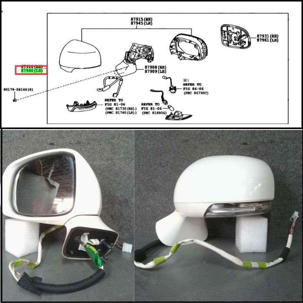 トヨタ 純正 TOYOTA 正規 アウターミラー LH 助手席側 左 クラウン GRS200 GRS201 GRS202 パーツ エンジン タイヤ カスタム