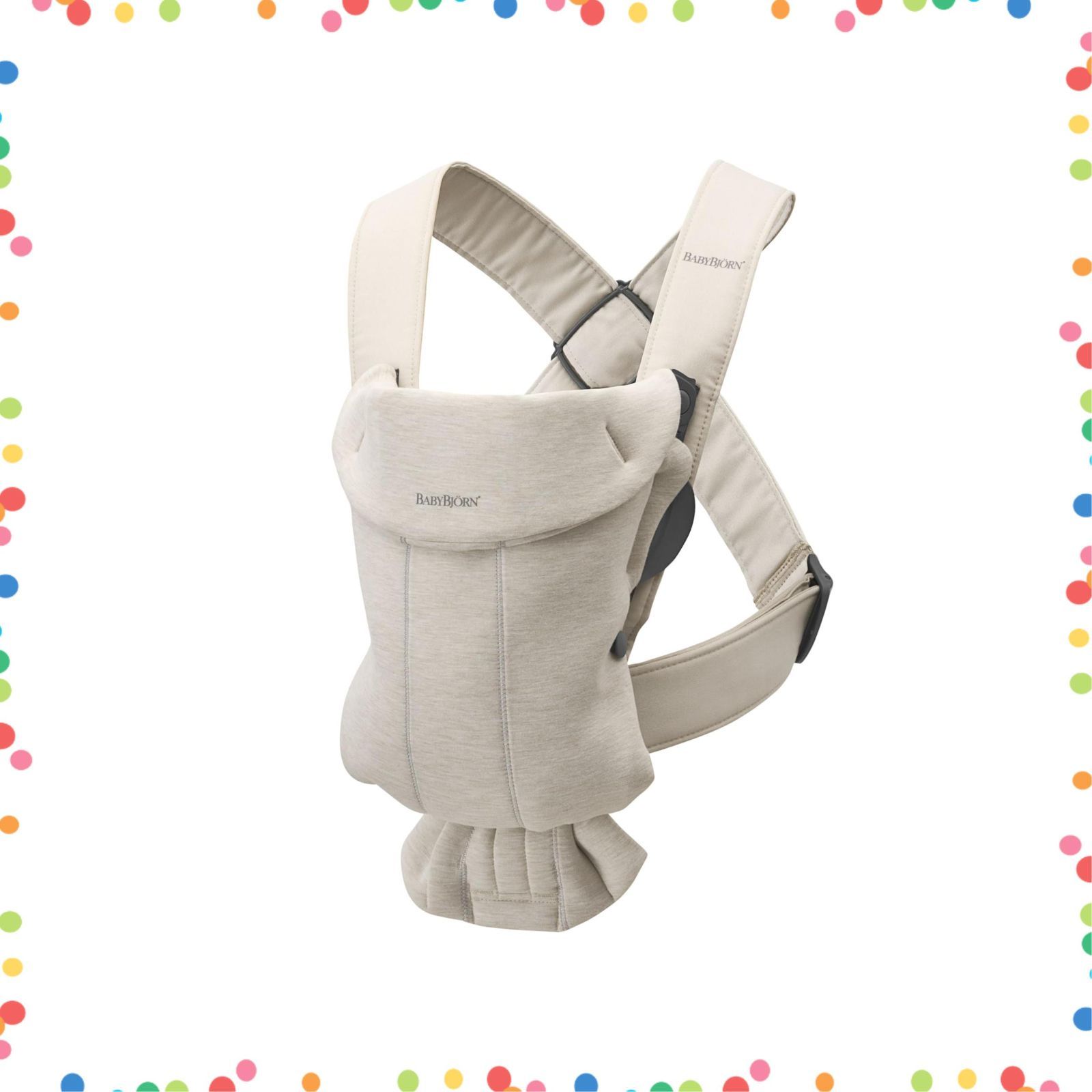 ベビーキャリアMINI 抱っこひも 3Dジャージー ライトベージュ 新生児 12カ月目安 ベビービョルン 簡単装着 軽量コンパクト 日本 付