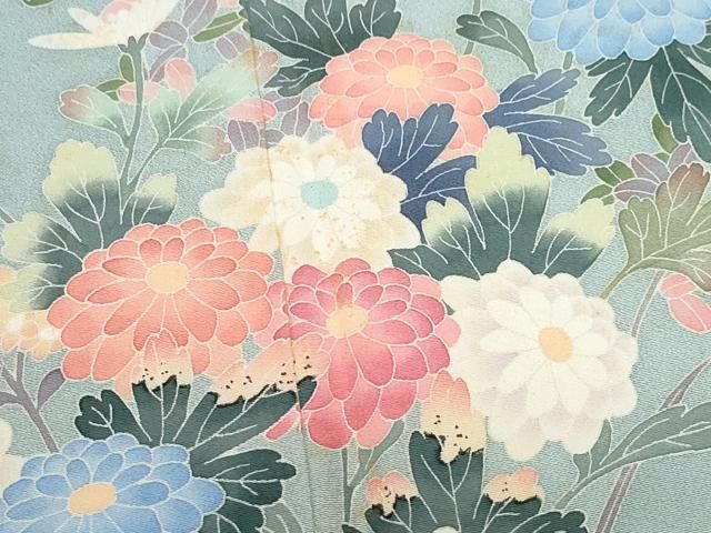 平和屋着物○本加賀友禅作家 岡本幸治 訪問着 籬花文 正絹 逸品