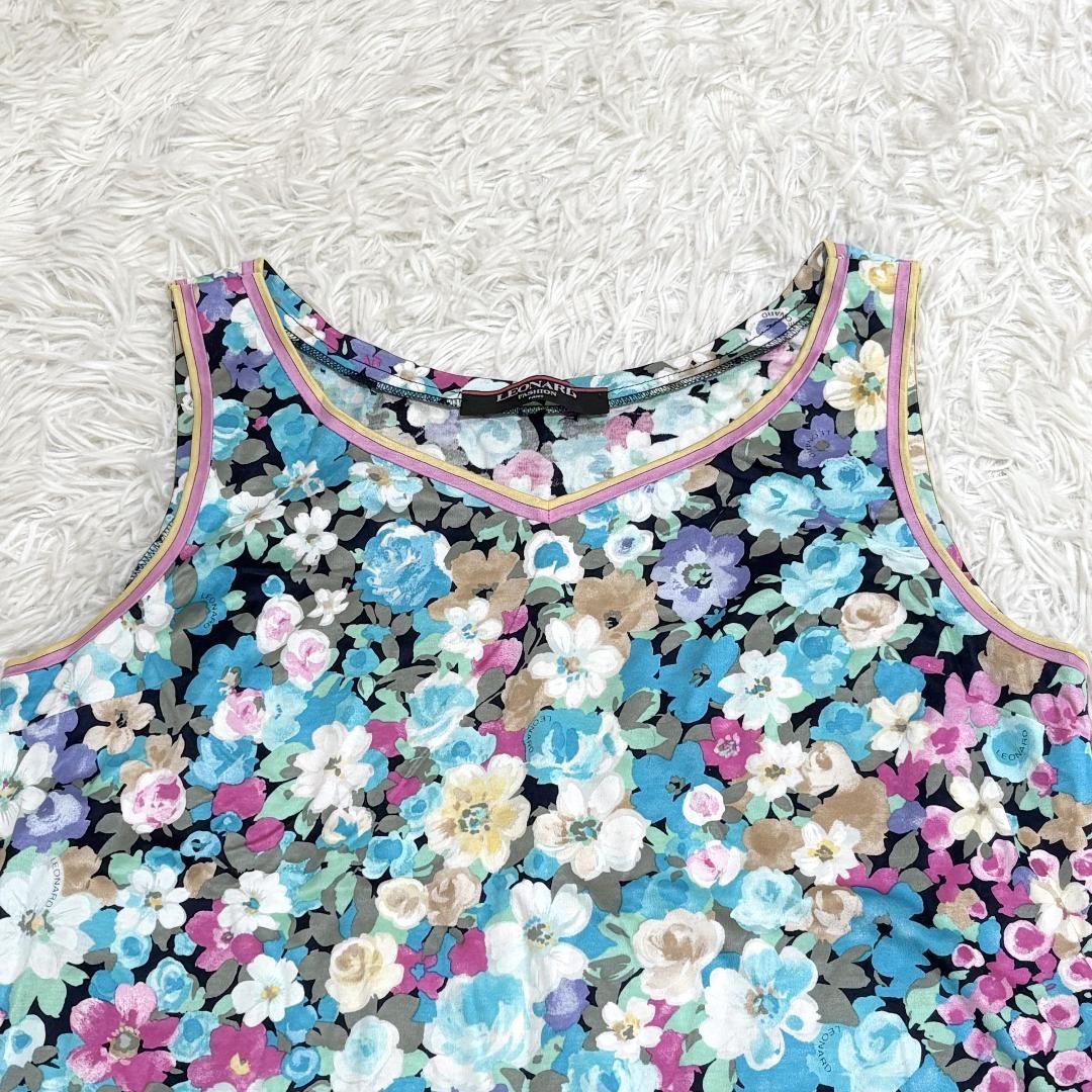 LEONARD タンクトップ LL 花柄