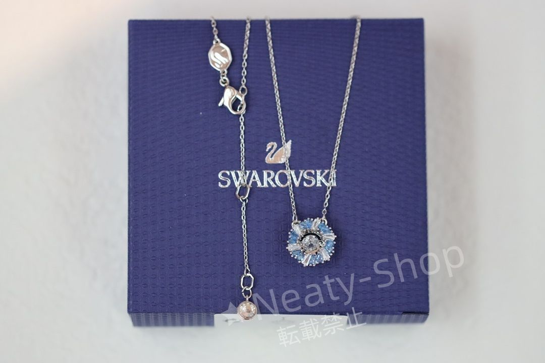 💗新品💗Swarovski  ファッショグラデーションブルードリルフラワー鎖骨ネックレス