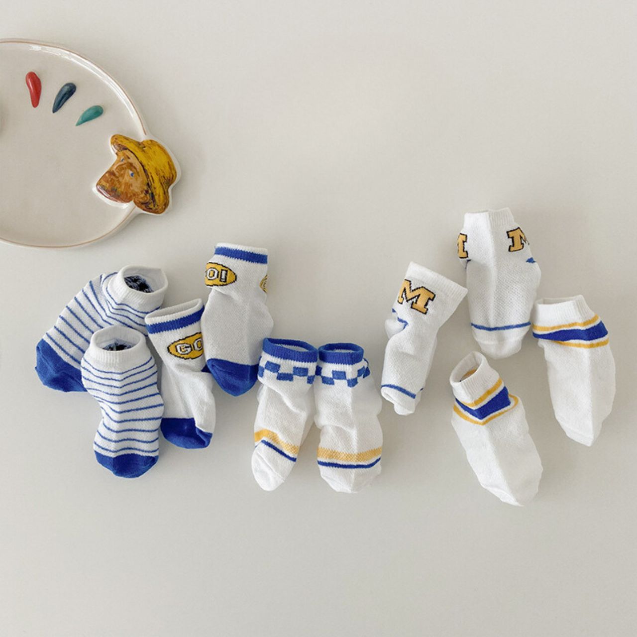 ブルーのスポーティーなショート丈ソックス 5足セット】12cm 13cm 
