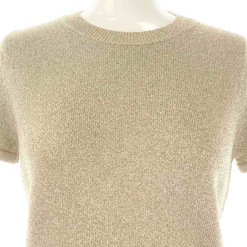 セオリー Theory 24SS Metallic Cupro Slim Crew リブニットトップス 