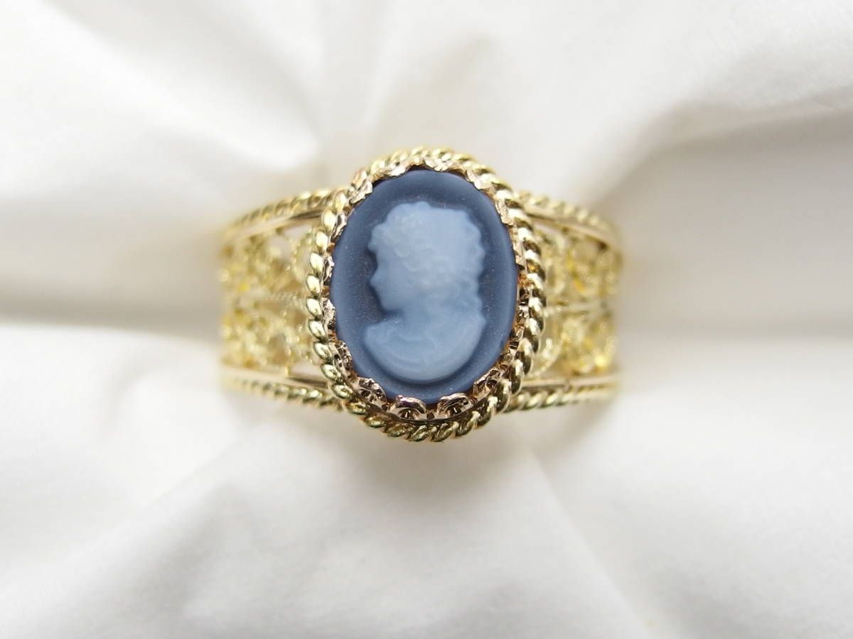 K18 カメオ リング - メルカリ