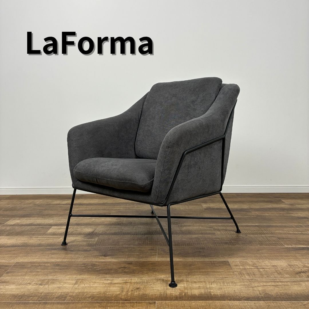 LaForma BRIDA CHAIR ラフォルマ ブリダ チェア 1人掛けソファ ラウンジチェア グレー ファブリック