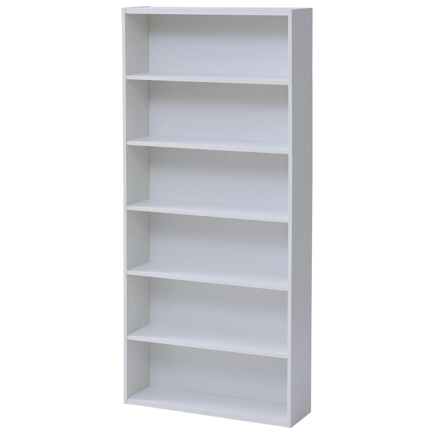 組立品 ラック ホワイト木目調 幅60×奥行17×高さ134cm 6段 【全体耐荷重70】 スリム CMCR-1360(JW) 大容量 本棚 [山善]