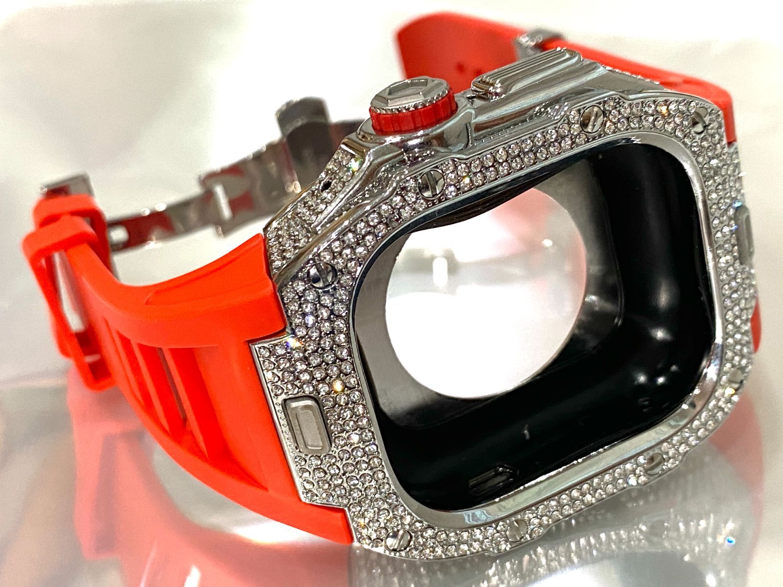 アップルウォッチラバーバンドベルトウルトラAppleWatchカバー49mmケース 38