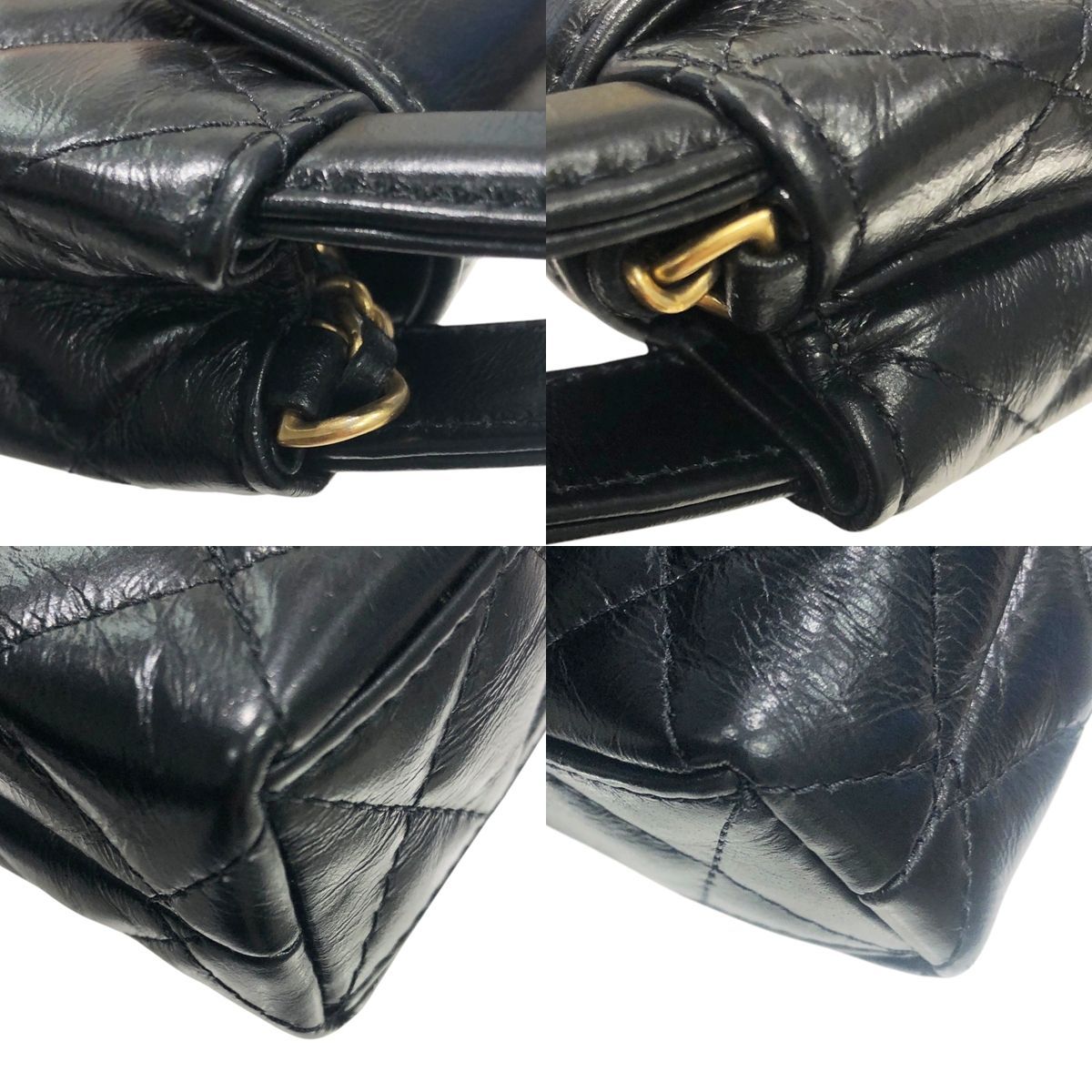 中古】 CHANEL シャネル ココマークマトラッセ ミニショッピンチェーン  