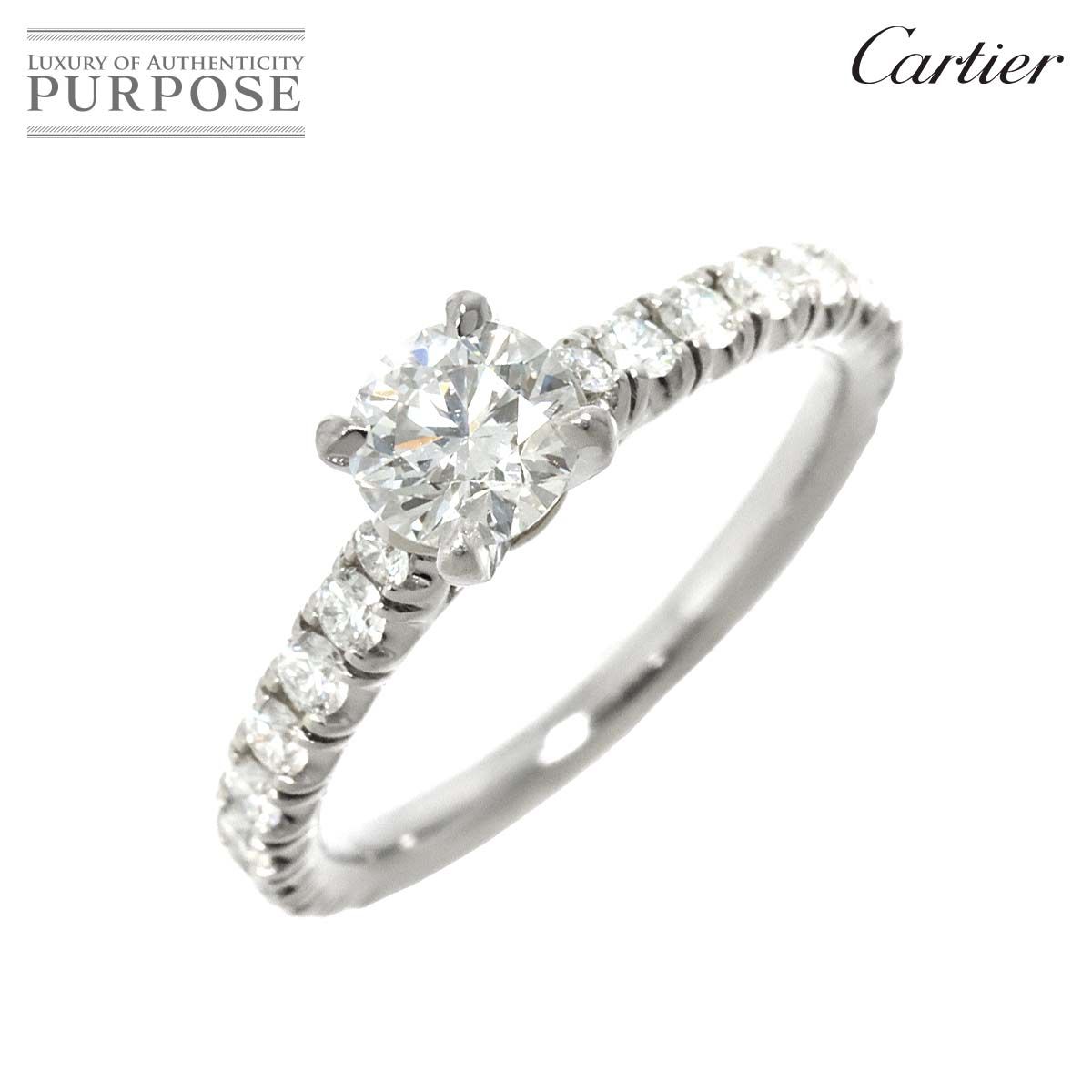 カルティエ Cartier ソリテール ダイヤ 0.50ct E/VS1/EX #48 リング Pt プラチナ 指輪 Solitaire  Ring【証明書・鑑定書付き】 90210676 - メルカリ