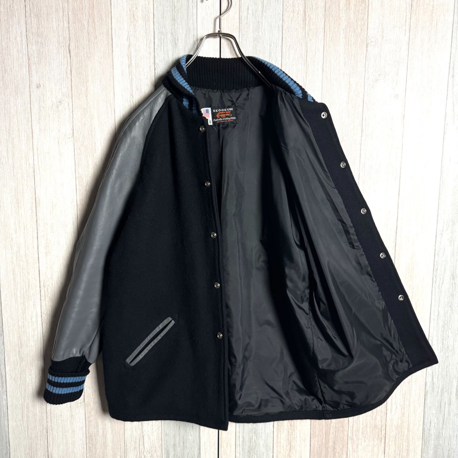 USA製 SKOOKUM スクーカム スタジャン 38 ファラオ ジャケット USA製 SKOOKUM スクーカム ファラオジャケット 袖レザー