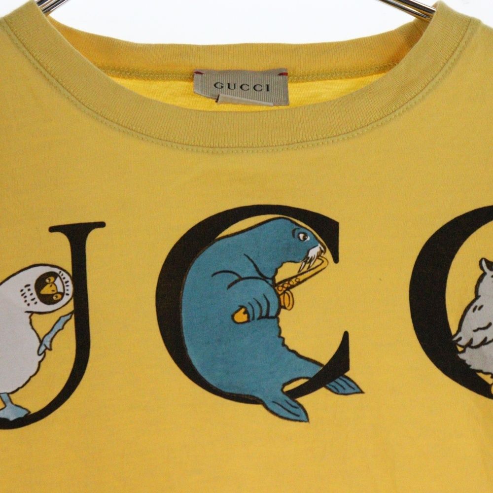 GUCCI (グッチ) フロントロゴアニマルプリント キッズ クルーネック