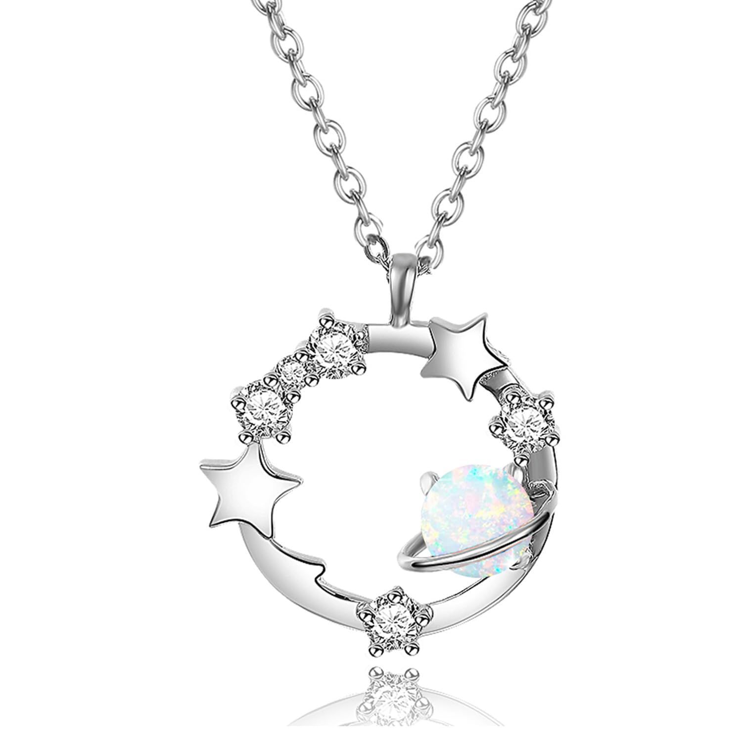 誕生日 アクセサリー ホワイトデー ジュエリー 925 母の日 シルバー プラチナメッキ モチーフ クリスマス 惑星 誕生石 プレゼント 12ヶ月 レディース ギフトラッピング付き ネックレス KIMIEVOL