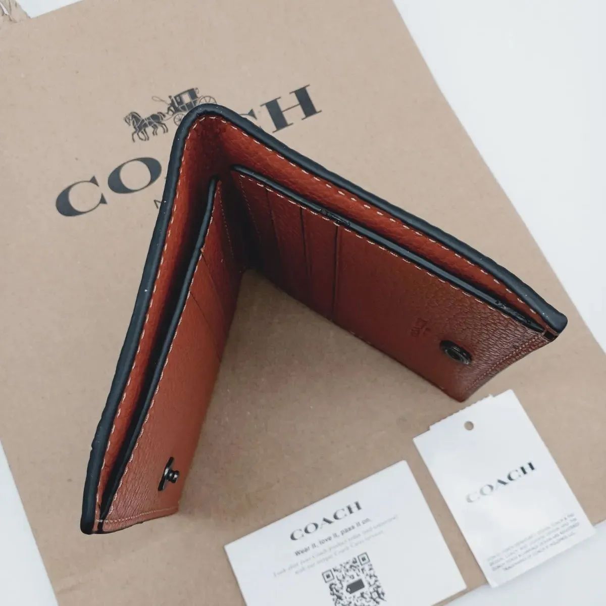 新品　COACH　カードウォレット　折り財布　日本限定　メンズ 新商品 COACH コーチ 折り財布 カードウォレット