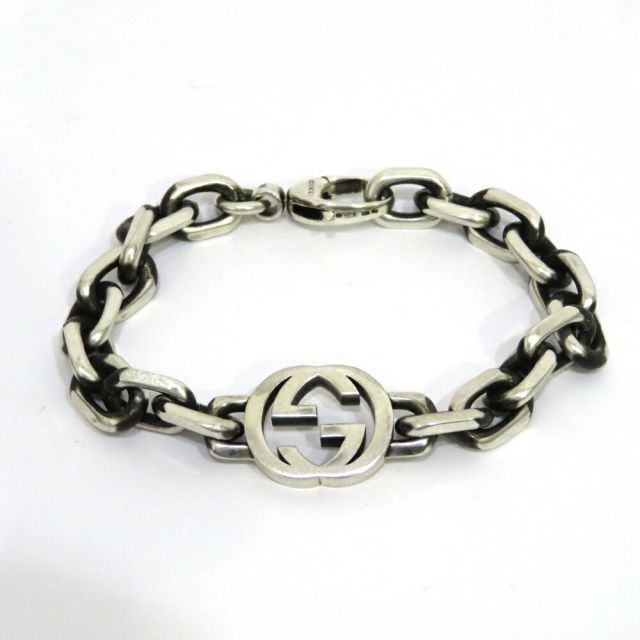 中古 グッチ 小物 インターロッキングG チェーンブレスレット Aランク シルバー Ag925 #18 GUCCI レディース 【送料無料】【名谷店】