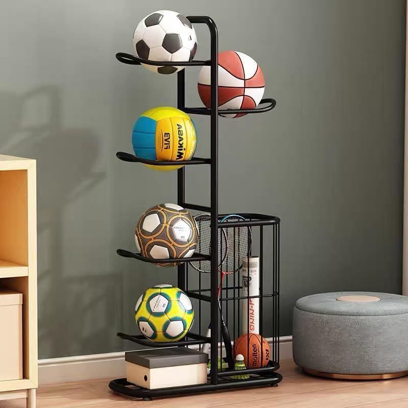 数量限定】スポーツ用品収納ラック ボール置き 組立式 ボール/ラケット