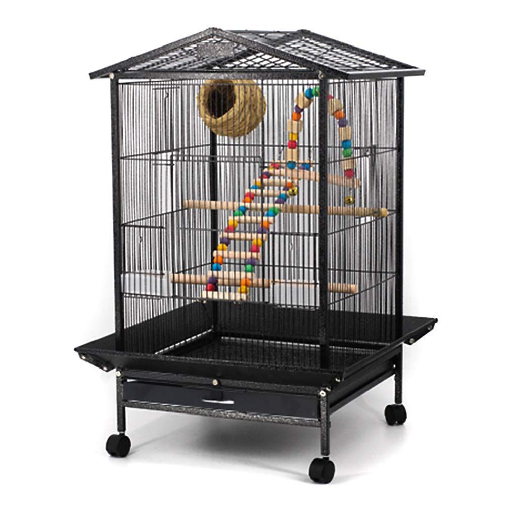 セキセイ オカメ オウムケージ ボタン インコ キャスタ-付き 複数飼い 大きい 文鳥 豪華ケージ 大型 バードゲージ 鳥ケージ 45.5*45.5*86CM 鳥かご hum Aeon