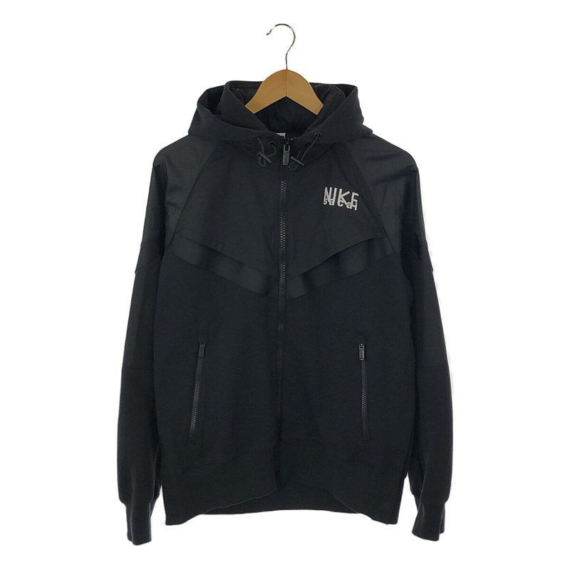 【美品】  sacai / サカイ | 2022AW | × NIKE ナイキコラボ S M NRG Full Zip Hoodie 異素材切替 ジップアップ フーディ ジャケット | M | ブラック | メンズ sacai / サカイ | 2022AW | × NIKE ナイキコラボ S M NRG Full Zip