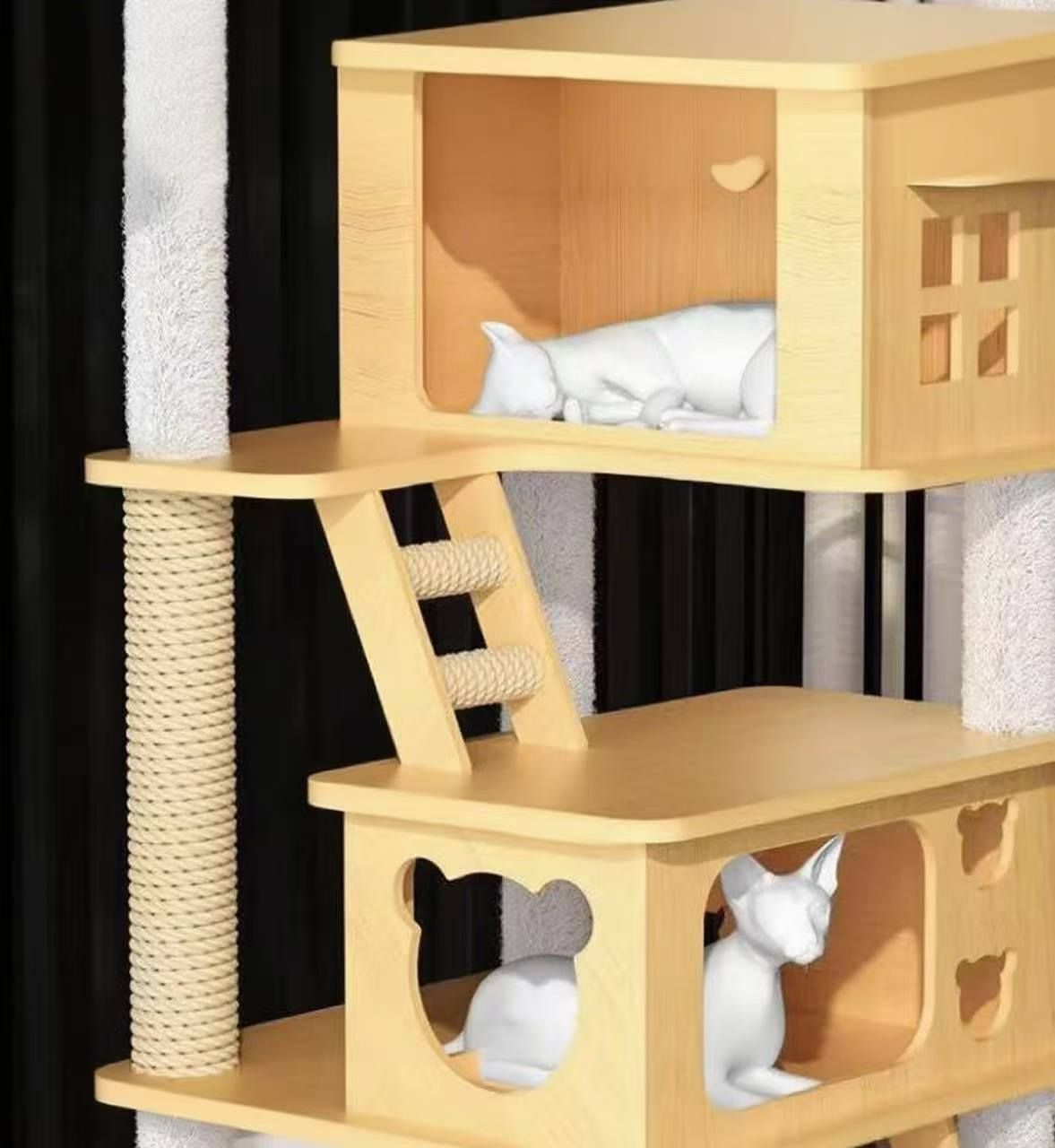 今だけ全品送料無料！！ 大型キャットタワー キャットベッド キャットツリー一体型 四季通用 通天柱付き スペースキャビン キャットスクラッチボード キャットヴィラ キャットおもちゃ