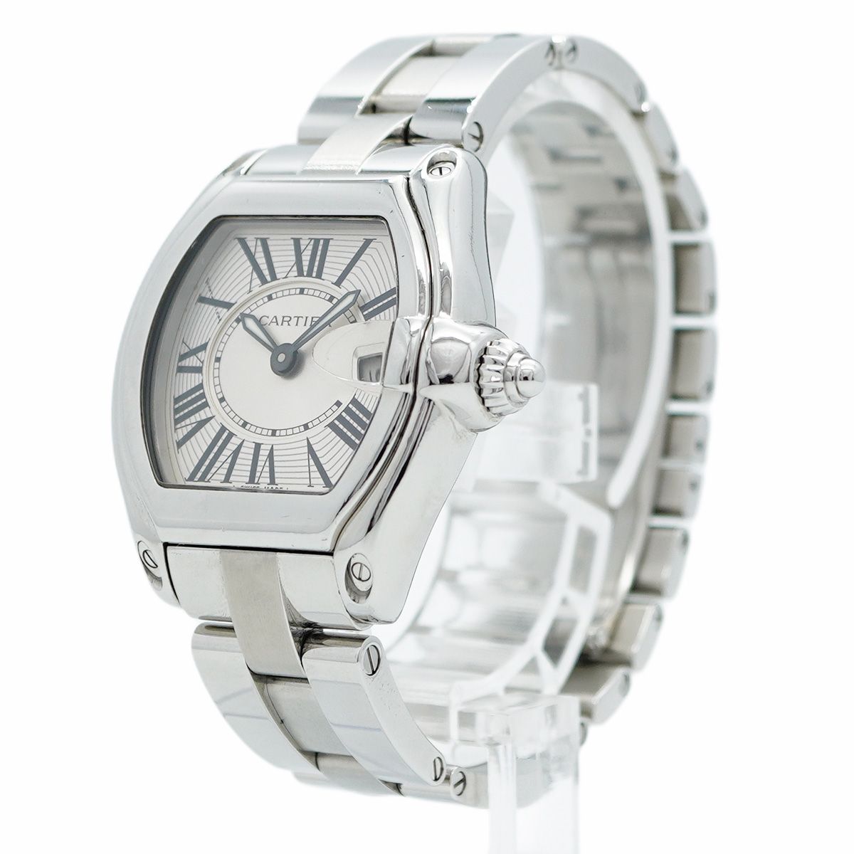 5wwm0216 カルティエ ロードスター W62016V3 シルバー文字盤 腕時計 レディース