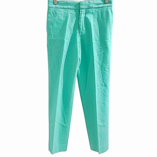ドゥロワー Drawer 美品 コットンツイルスリムパンツ スラックス 緑  