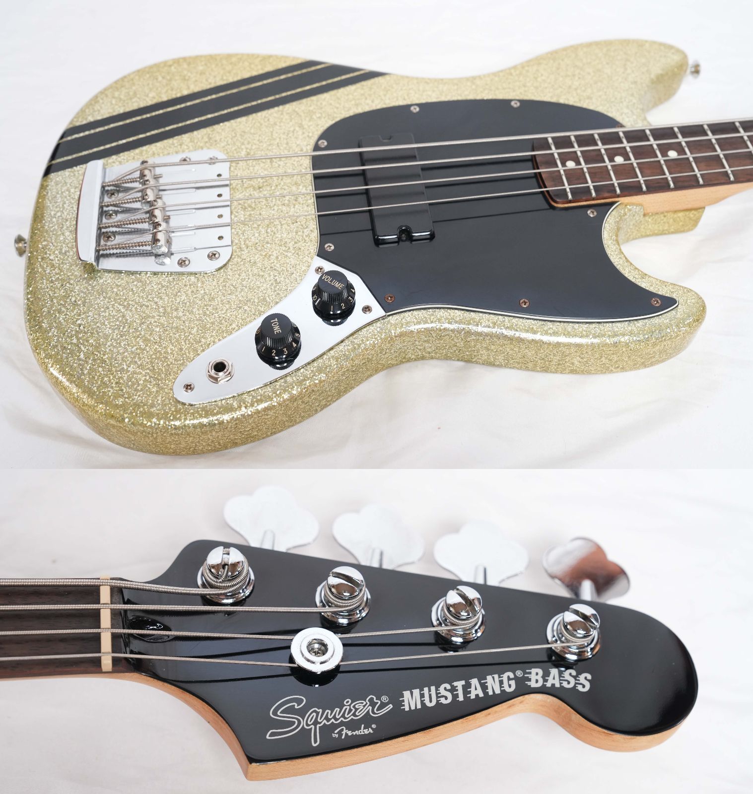 ☆Squier by Fender☆Mikey Way Mustang Bass Flake Silver
