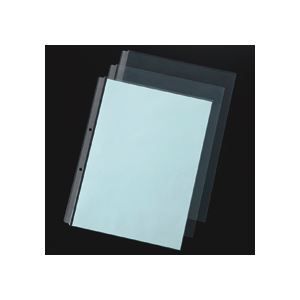 まとめ TANOSEE 再生2穴透明ポケット 台紙あり A4タテ 青 100枚入×10パック