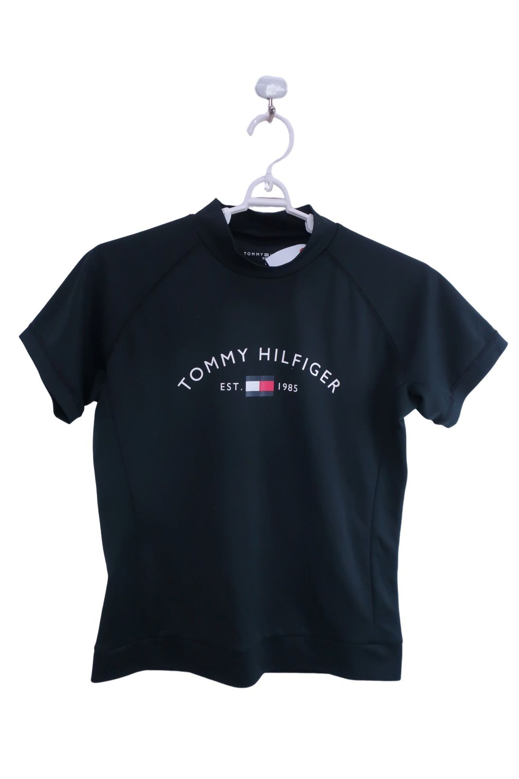 【美品】TOMMY HILFIGER GOLF(トミーヒルフィガーゴルフ) 半袖モックネックシャツ 緑 レディース L ゴルフ用品 2410-1144 中古
