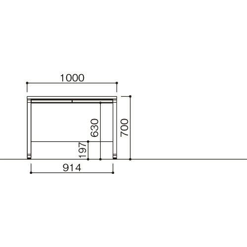 オフィスデスク ﾎﾜｲﾄ/ﾎﾜｲﾄ LDC-H107(WH) 4933178107973 ●外寸：幅１０００×奥７００×高７００ｍｍ 1台