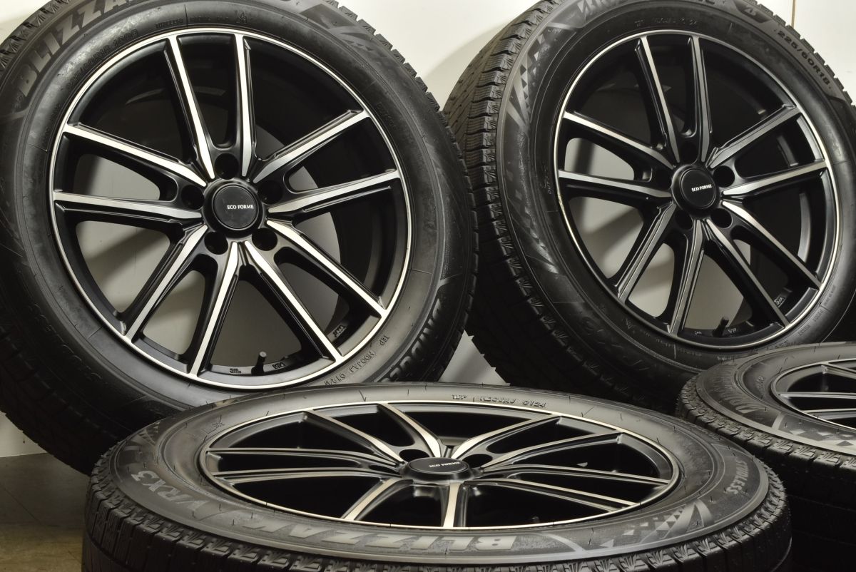 交換用に エコフォルム 18in 7.5J 42 PCD114.3 ブリヂストン ブリザック VRX3 225 60R18 ハリアー RAV4 エクストレイル レクサス NX