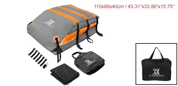 uxcell 1セット15立方フィートの車のルーフバッグ屋根上カーゴキャリアバッグ 防水ラゲッジキャリア 車両にラ ックがあるかないかに関係なく アンチスリップマット 6ドアフック付き