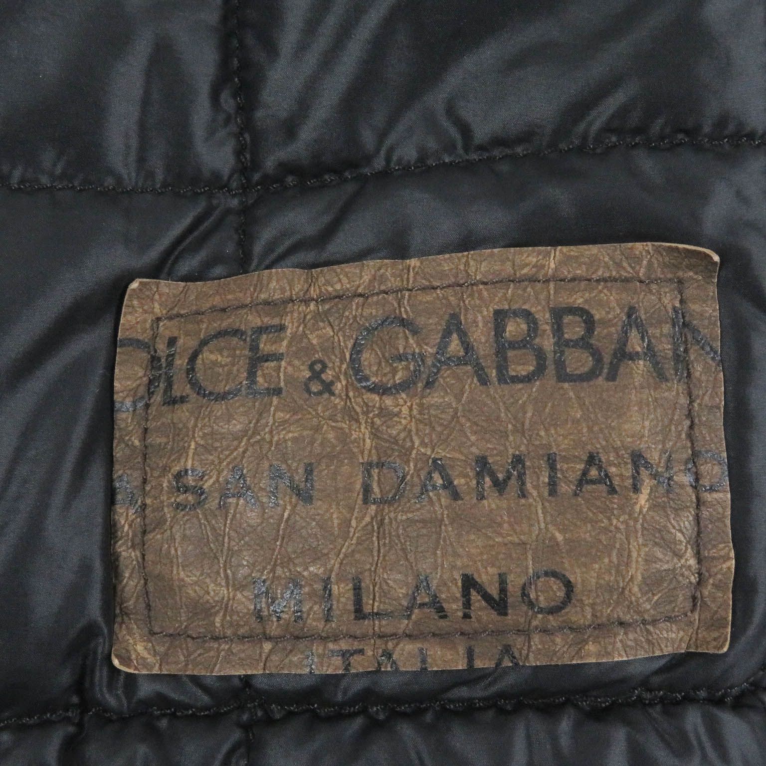 美品□DOLCE&GABBANA ドルチェ＆ガッバーナ 無地 チェック 黒タグ 中綿 