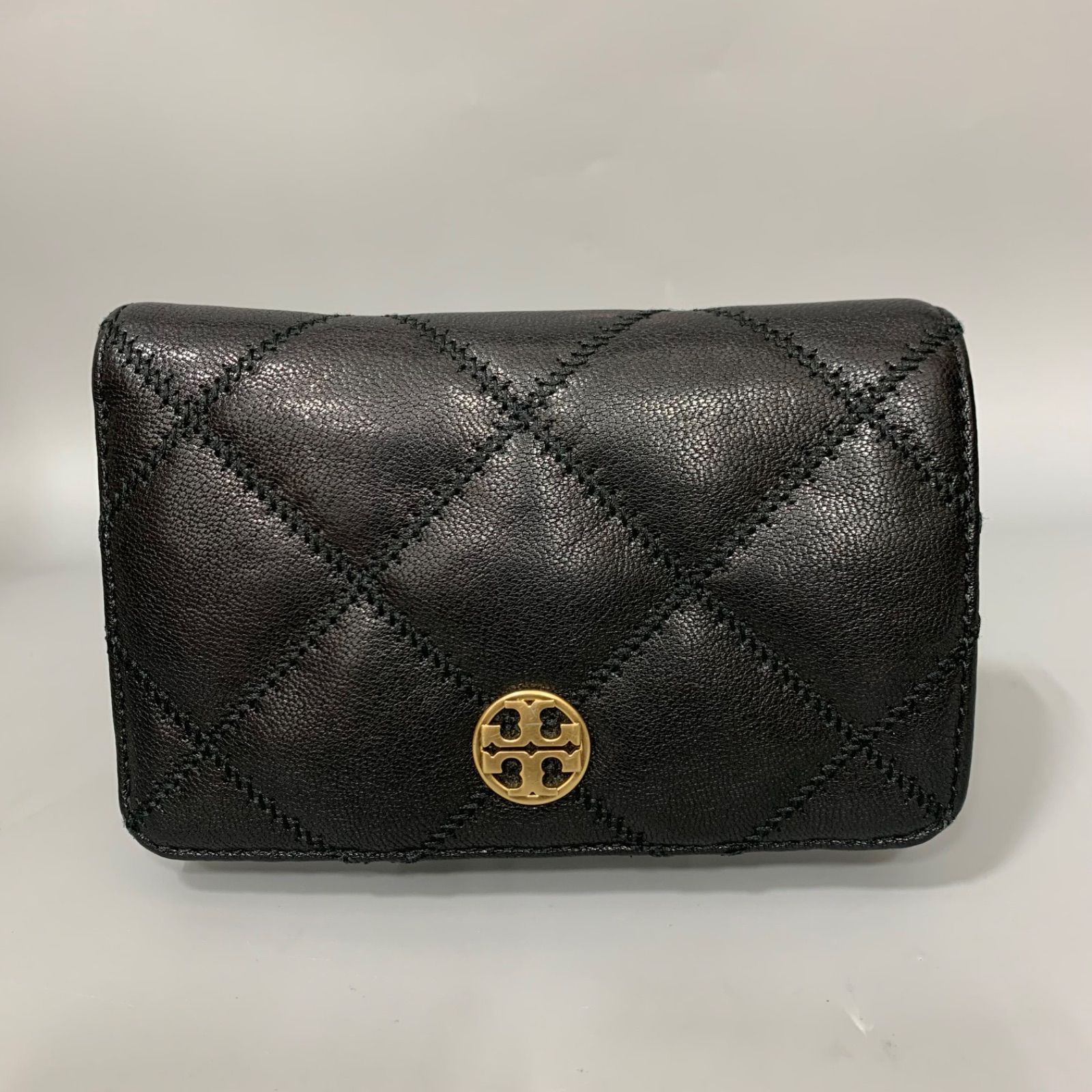 TORY BURCH 2つ折り財布 レザー キルティング ブラック