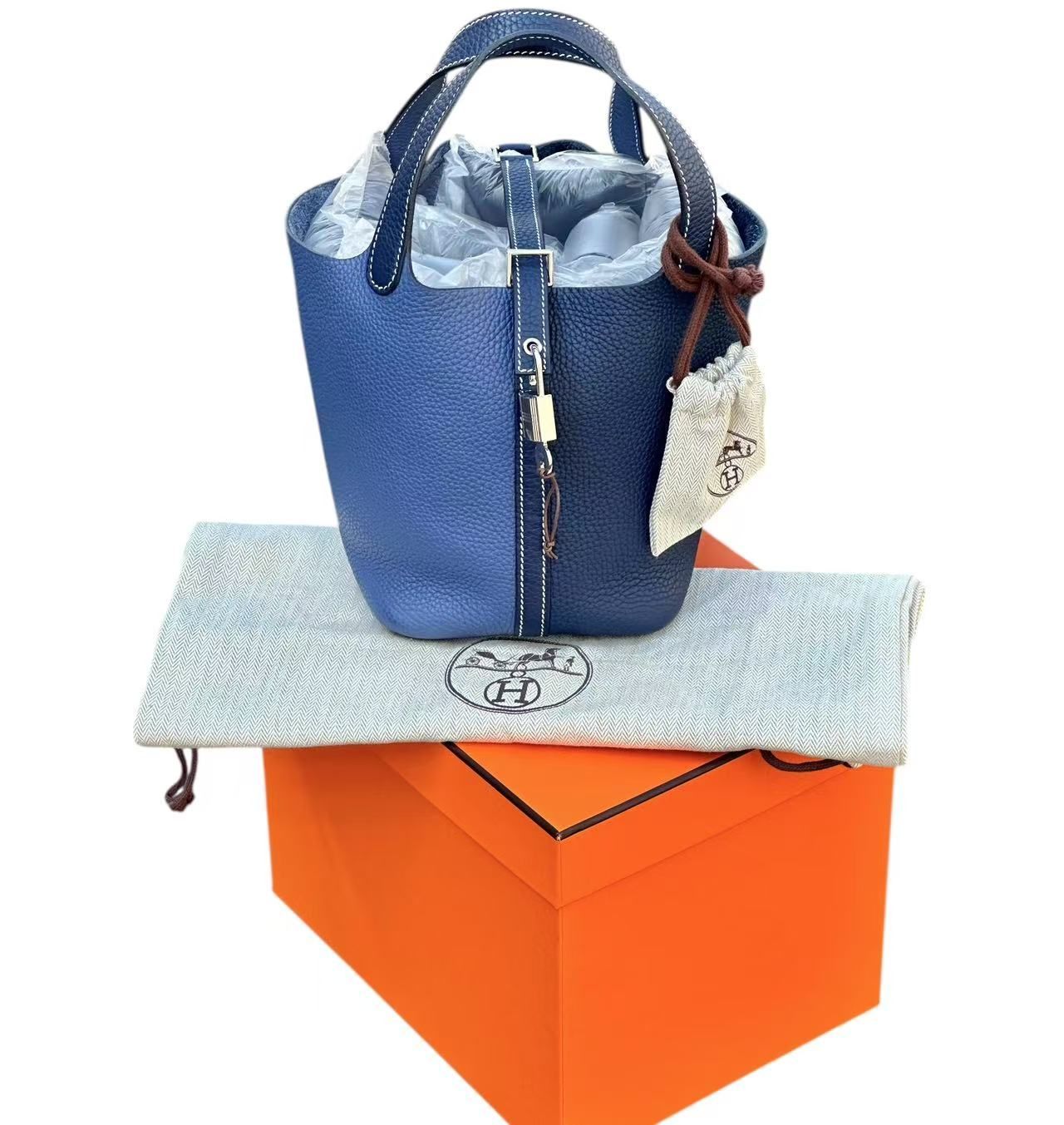 超美品◇本物エルメスHERMESピコタンロックPM18バイカラーブルー