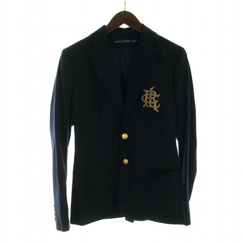 美品 ポロラルフローレン 紺ブレ シングル 金ボタン ブレザー ラルフ