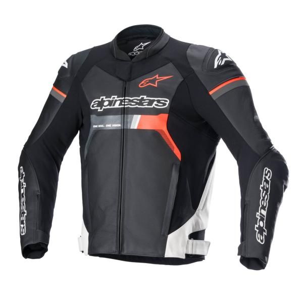 【新品・2営業日で発送】ALPINESTAR アルパインスターズ 【必ず購入前に仕様をご確認下さい】GP FORCE LEATHER JACKET 1231 BLACK WHITE RED FLUO 48