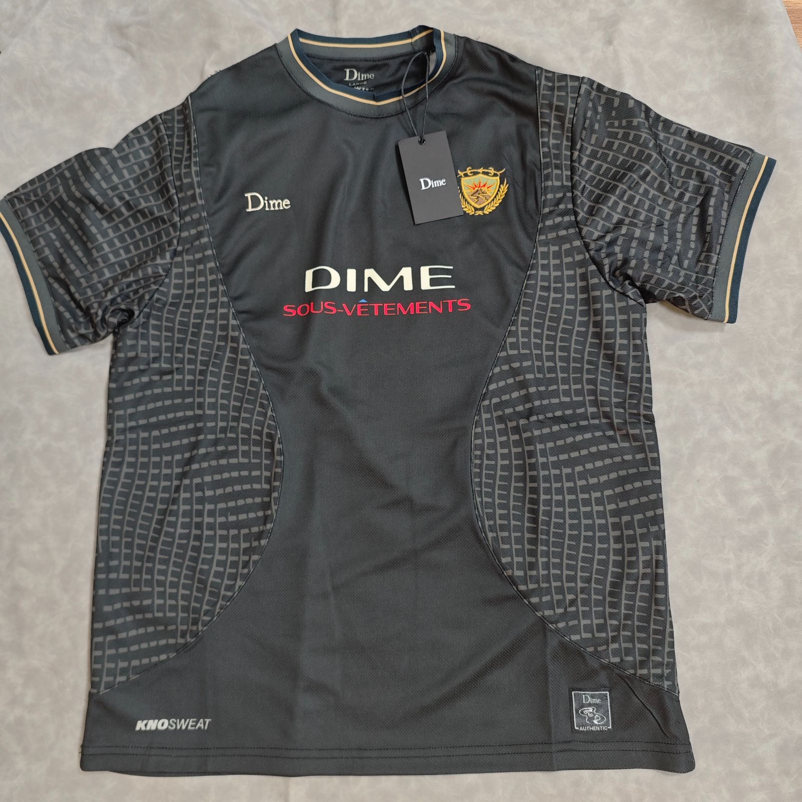 DIME ダイム　MTL ATHLETIC JERSEY CHARCOAL ゲームシャツ Tシャツ　ブラック