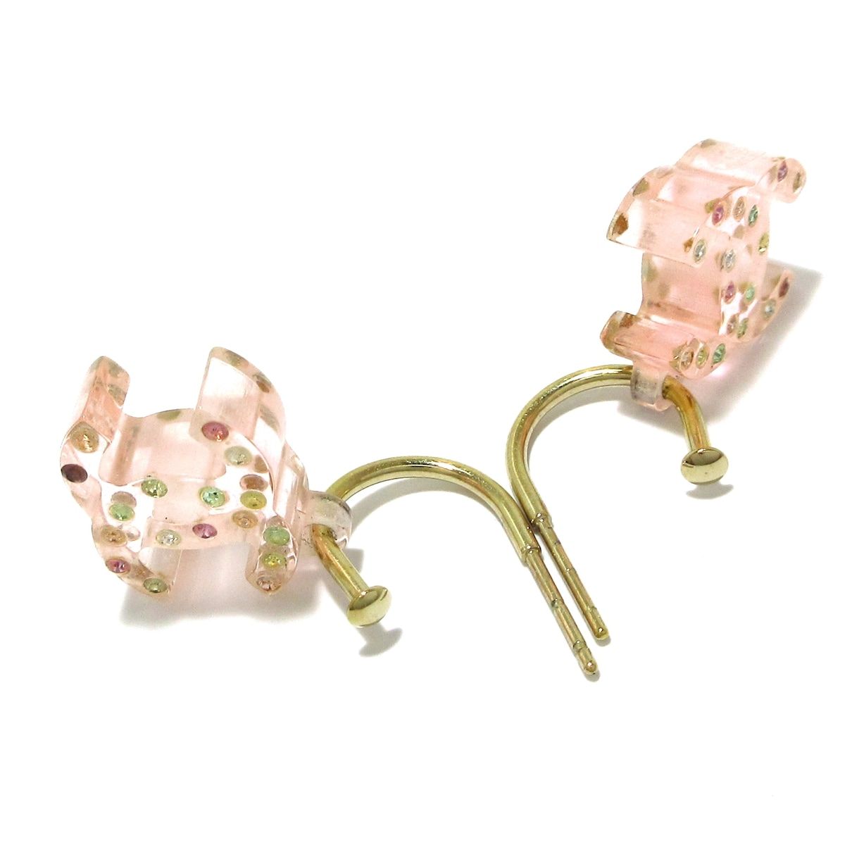 CHANEL(シャネル) ピアス ココマーク ライトピンク×ゴールド×マルチ  