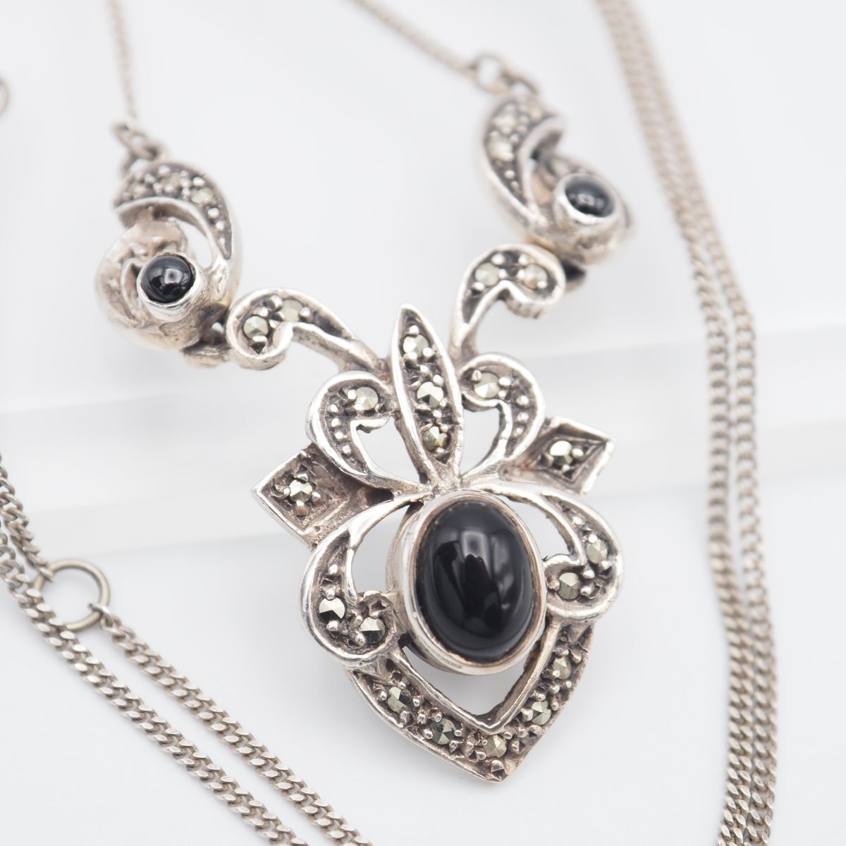 B316 オニキス マーカサイト マルカジット STERLING SILVER925