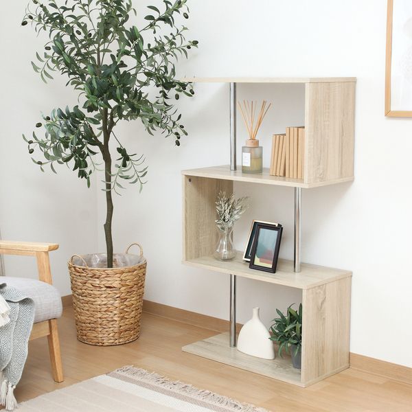 S字型ディスプレイラック3段 オーク