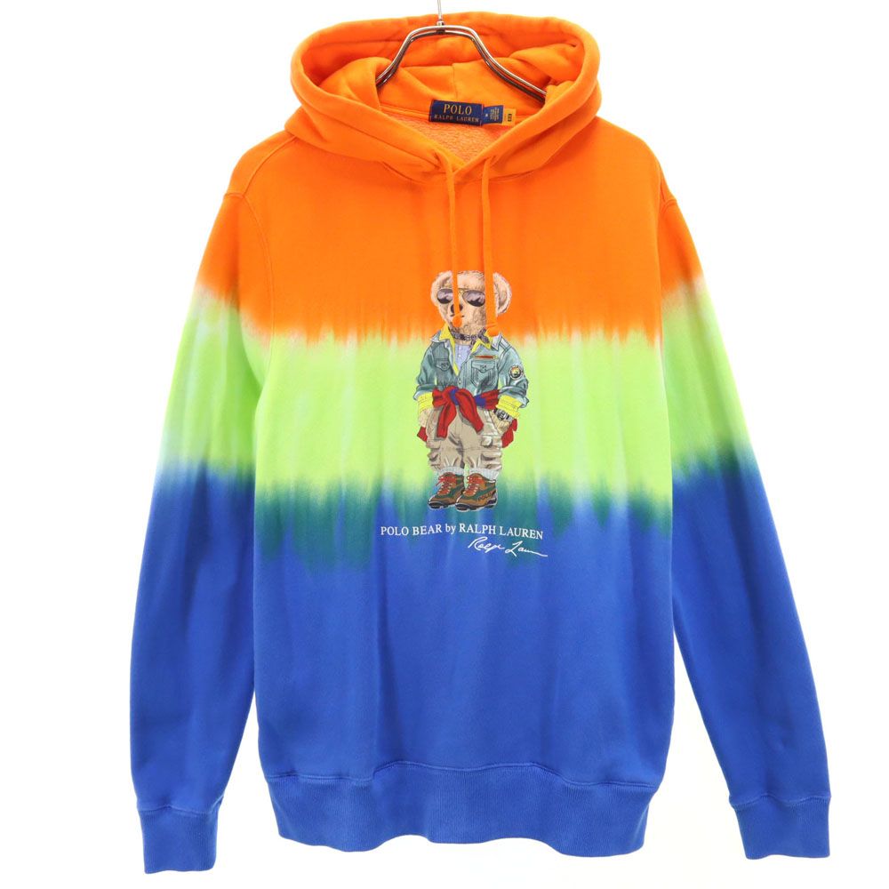 ポロラルフローレン ポロベア 長袖 スウェットパーカー M オレンジ 他 POLO RALPH LAUREN 裏起毛 メンズ