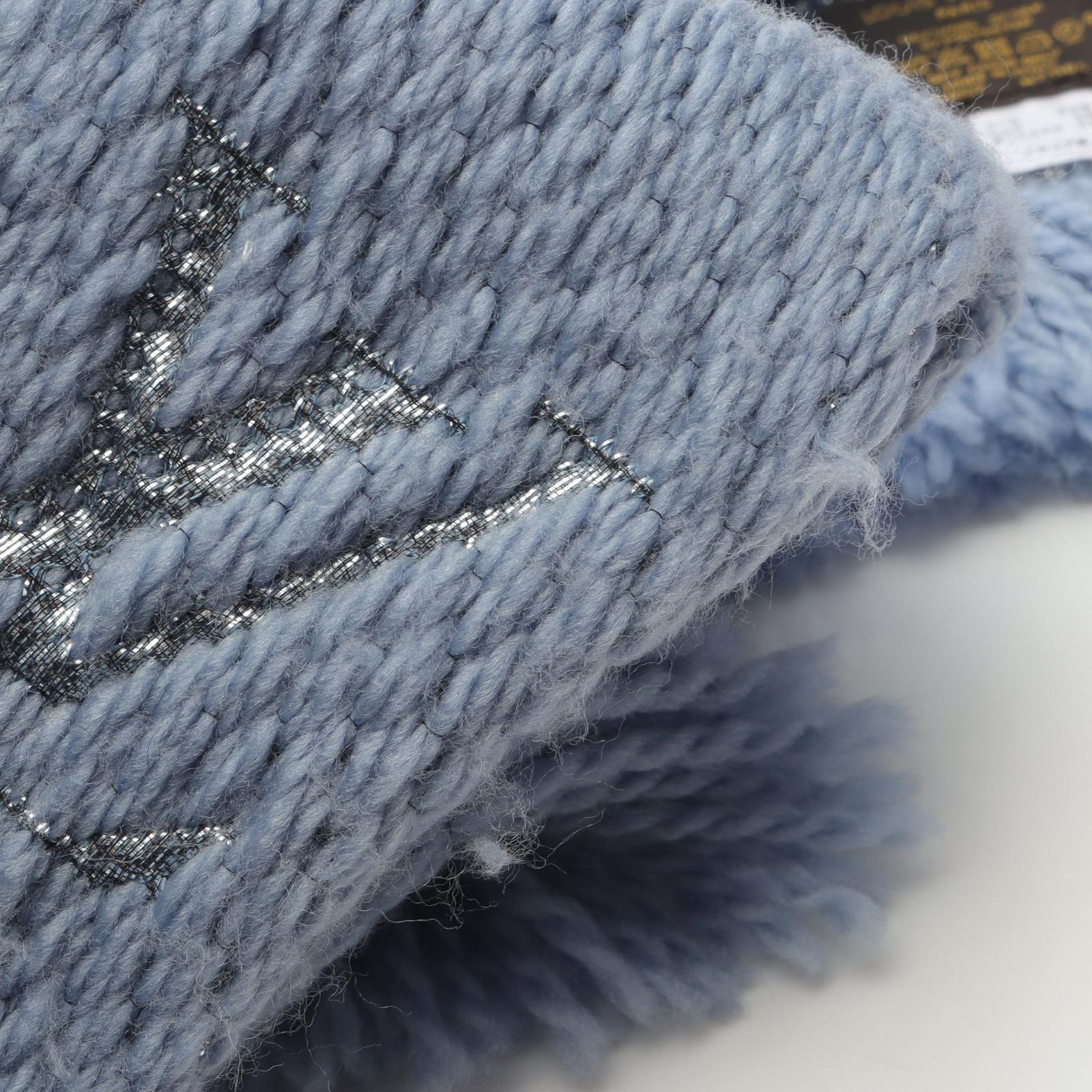 ルイヴィトン マフラー エシャルプ ロゴマニア シャイン ライトブルー